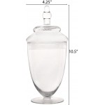 Mantello Decor Glass Apothecary Jars Clear Small Set of 3