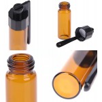Snuff Bullet Glass Bottles with Spoon Inside Snuff Spice Storage Snorter Dispenser for Powder Storage Glass Snuff Bullet 51MM Height 6 pack