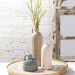Sullivans Modern Farmhouse Decorative Multi-Color Small Ceramic Jug Set of Three 3 4” 7.5” & 10” Tall Crackled Finish Faux Floral Jugs Distressed Decoration for Rustic Décor Housewarming Gift CM2431