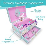 The Memory Building Company Unicorn Jewelry Box for Girls & Boys Musical Girls Jewelry Organizer Box Granddaughter Gifts for 8-Year-Old Girls