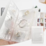 Transparent Jewelry Storage Book Jewelry Storage Albumwith 50 Zipper Bag Portable Travel Jewelry Organizer Storage Book for Rings Necklace Bracelets Stud and Earrings 160 Grids + 50 Thicken PVC Bags
