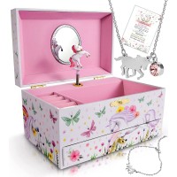 Unicorn Jewelry Box for Girls Girls Jewelry Box Girls Jewelry Set Unicorn Music Box for Girls Kids Jewelry Box for Little Girls Unicorns Gifts for Girls age 4 5 6 7 8 9 10 11