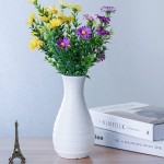 2 Pack Composite Plastics Flower Vase Unbreakable Ceramic Look Vase for Home Decor Centerpieces Arranging Bouquets White