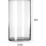 6 Pack Clear Glass Cylinder Vases Table Flowers Vase,Candle Holder for Wedding Decrations and Formal Dinners 6 Inch