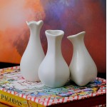 BALIOS Mini Porcelain Vase Set of 3 Height 5.1” Small Decorative Assorted Ceramic Bud Vases for Flowers Home Decor Office Table Decorations Floral Arrangement Ivory White Mini 3pc Set