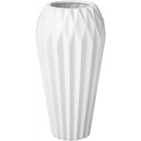 Brand – Rivet Modern Angled Stoneware Home Decor Flower Vase 12 Inch White