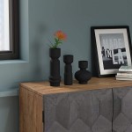 Brand – Rivet Modern Totem Stoneware Vases Set of 3 Black