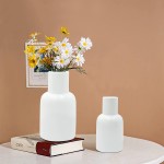 Ceramic Vases for Home Decor Set of 2 White Vases for Decor Modern Home Decor Vases for Decor Decor Vases for Centerpieces Ceramic Vase Vases for Flowers Decorative Vase White Ceramic Vase