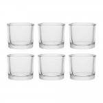 Commercial Round Glass Candle Holder Votive Set of 6 Clear 8.4 oz