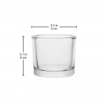 Commercial Round Glass Candle Holder Votive Set of 6 Clear 8.4 oz