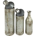 Deco 79 The Cool Metal Vase Set of 3 43 by 33 by 25-Inch Grey