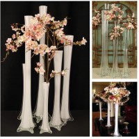 Efavormart 24" Eiffel Tower Wedding Glass Vases for Wedding Party Banquet Events Centerpiece Decoration Flower Vase -6 PCS-Clear