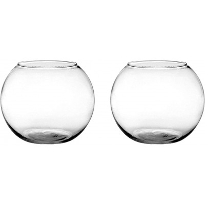 Floral Supply Online Rose Bowls Set of 2 and Flower Guide Booklet Glass Round Vases for Weddings Events Decorating Arrangements Flowers Office or Home Decor.