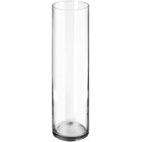 HWASHIN Clear Glass Cylinder Vase 4” W x 16” H Tall Flower Vase Candle Holder Decorative Centerpieces for Home Events or Weddings 1 Piece