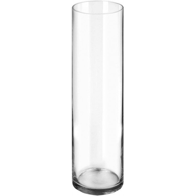 HWASHIN Clear Glass Cylinder Vase 4” W x 16” H Tall Flower Vase Candle Holder Decorative Centerpieces for Home Events or Weddings 1 Piece