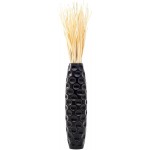 LEEWADEE Large Floor Vase – Handmade Flower Holder Made of Wood Sophisticated Vessel for Decorative Branches and Dried Flowers 28 inches Black