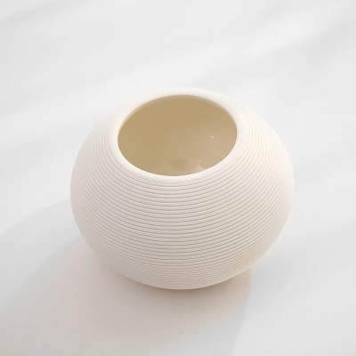 Modern Vase Set of 3 White Geometric Decorative Vases for Home Decor Mantel Area Table Centerpiece Event's White 3