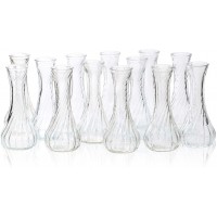 Set of 12 Small Glass Vase Bud Vases in Bulk for Floral Arrangements Events Home Decor Weddings Table Centerpiece