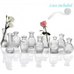 Set of 5 10 Single Bud Vase Small Glass Vase for Centerpiece Vintage Style,Thick Vase for Events,Home Décor Set of 10 Set of 5 Vintage