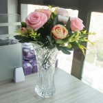 Slymeay Flower Vase Glass Thickening Design for Home Decor,Wedding vase or Gift 7.5" High x4 Wide ,Clear,with Color Box