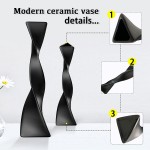 Tall Thin Floor Vase Ceramic Vases Modern Home Decor Flower Vase for Shelf Home Décor Twisted Tall Creative Black Vase