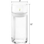 Ufoabyy 10 Inches Tall 25 cm Clear Glass Cylinder vases,Pack of 3 Centerpiece Flower Vase,Floating Candle Holder for Home & Garden Decor Wedding Party .