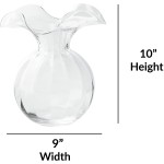 Vietri Hibiscus Collection Italian Mouthblown Glass Vases Medium Clear