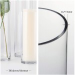 WGV Tall Cylinder Glass Vase 3" W x 16" H [Multiple Sizes Choices] Clear Bud Candle Holder Planter Terrarium for Wedding Party Flower Vase Centerpieces Home Accent Decor 1 Piece