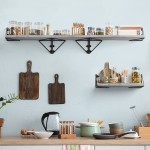 BAYKA Floating Shelves for Bedroom Shelves for Wall Decor Wall Shelves for Living Room Kitchen Storage Wall Mounted Rustic Floating Wood Boards Small Shelving for Bathroom Laundry Room Gray White