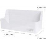 Bedside Shelf Accessories Organizer Small White Wall Self Adhesive Plastic Caddy for Cell Phone Charger Remote Glasses Earphone Manicure Kit in Dorm Bathroom Bedroom Home