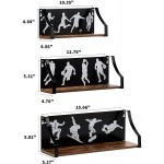 Calenzana Sports Floating Shelves Set of 3 Rustic Wooden Wall Shelf for Boys Men Room Bathroom Bedroom Living Room Decor Black