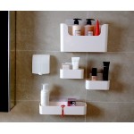 Floating Shelves White for Wall 4pcs Pack Self Adhesive Wall Shelves  Bathroom Makeup Wall Organizer Wall décor  Wall Mounted No Drill Plastic Storage Bins Shelf  Multi-Sizes Stickers Included