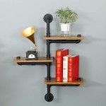 HEONITURE Industrial Pipe Shelving Pipe Shelves with Wood Planks Floating Shelves Wall Mounted Retro Rustic Industrial Shelf for Bar Kitchen Living Room