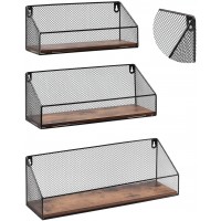 Hoikwo 3 Pack Mesh Wall Floating Shelves for Bathroom Bedroom Living Room Kitchen and Office
