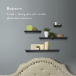 MELANNCO Floating Wall Shelves for Bedroom Living Room Bathroom Kitchen Nursery Set of 4 White 4 Count