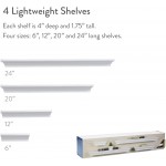 MELANNCO Floating Wall Shelves for Bedroom Living Room Bathroom Kitchen Nursery Set of 4 White 4 Count