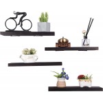 Rustic Wood Floating Shelves Wall Mounted Farmhouse Wooden Wall Shelf Set of 4 Dark Brown