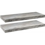 Sorbus Floating Shelf — Hanging Wall Shelves Decoration — Perfect Trophy Display Photo Frames — Extra Long 24 Inch Grey Wood