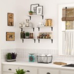 Wallniture Assisi White Floating Shelves for Wall Wood Wall Shelves for Kitchen Organization and Storage Wall Shelf Set of 5