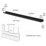 Wallniture Modern Floating Wall Ledge Shelf for Pictures and Frames Black 46 Inch Set of 2