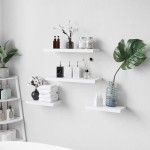 WELLAND Set of 2 Floating Shelves Wall Mounted Shelf for Home Decor with 8" Deep White 10 inch