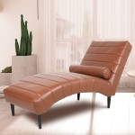 Alapaste Modern PU Leather Chaise Lounge,Leisure Chair Rest Sofa Chaise Lounge Couch.Tufted Chaise Lounge Chair Leather Chaise Lounge Indoor Use Leisure Sofa Couch for Bedroom,Office,Living Room