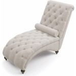 Button-Tufted Chaise Lounge Chair Linen Fabric with Toss Pillow Chaise Lounge Chair Indoor Leisure Sofa Couch for Bedrooom Living Room