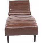 Chaise Lounge Indoor Faux Leather Leisure Chair Rest Sofa with Pillow Couch Recliner for Living Room Bedroom Dark Brown