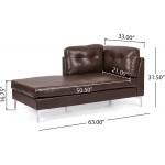 Christopher Knight Home Jimes Chaise Lounge Dark Brown + Silver