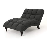 Christopher Knight Home Kaniel Traditional Tufted Fabric Double Chaise Dark Grey Dark Espresso