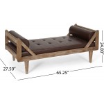Christopher Knight Home Zentner CHAISE LOUNGE Dark Brown + Natural