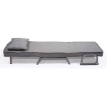 Convertible Sofa Bed Sleeper Chair 3-in-1 Multifunctional Chaise Lounge with 5-Position Adjustable Backrest Folding Arm Chair Sleeper with Pillow Lounge Couch for Small Spaces Office Gray