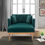 Danxee 3-in-1 Chaise Lounge Chair Accent Chair Convertible Chair Multi-Functional Adjustable Recliner Sofa Bed Modern Linen Fabric Work as Ottoman Chair Sofa Bed and Chaise Lounge Green