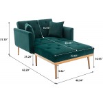 Danxee 3-in-1 Chaise Lounge Chair Accent Chair Convertible Chair Multi-Functional Adjustable Recliner Sofa Bed Modern Linen Fabric Work as Ottoman Chair Sofa Bed and Chaise Lounge Green